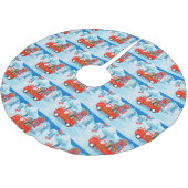 Havanese Dog Christmas Delivery LKW Schnee Polyester Weihnachtsbaumdecke (Schrägansicht)