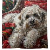 Havanese Dog Christmas Festival Duschvorhang (Vorderseite)