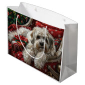 Havanese Dog Christmas Festival Große Geschenktüte (Rückseite Schrägansicht)