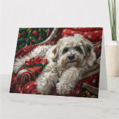 Havanese Dog Christmas Festival Karte (Vorderseite)