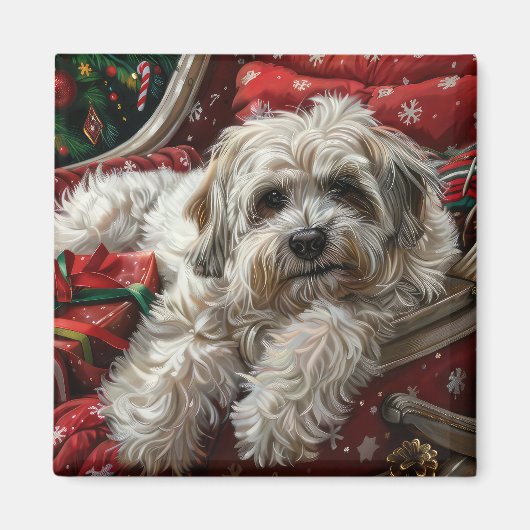 Havanese Dog Christmas Festival Magnet (Vorne)