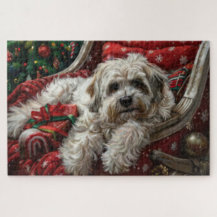 Havanese Dog Christmas Festival Puzzle