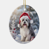 Havanese Dog Christmas Keepake Keramik Ornament (Rechts)