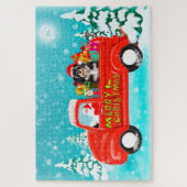 Havanese Dog Christmas Weihnachtswagen Puzzle (Vertikal)