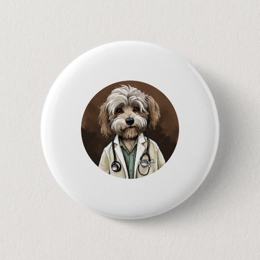 Havanese Dog Doctor Button (Vorderseite)