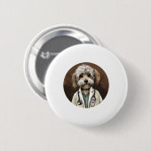 Havanese Dog Doctor Button (Vorne & Hinten)