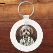 Havanese Dog Doctor Schlüsselanhänger (Vorderseite)