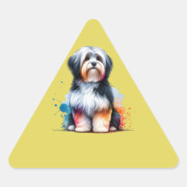 Havanese Dog Dreieckiger Aufkleber