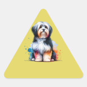 Havanese Dog Dreieckiger Aufkleber