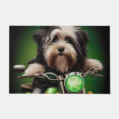Havanese Dog Driving Bike St. Patrick's Day Fußmatte (Vorderseite)