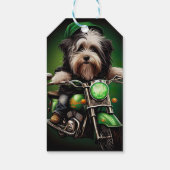 Havanese Dog Driving Bike St. Patrick's Day Geschenkanhänger (Rückseite)