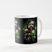 Havanese Dog Driving Bike St. Patrick's Day Kaffeetasse (VorderseiteRechts)