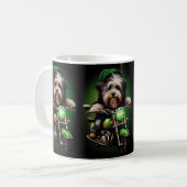 Havanese Dog Driving Bike St. Patrick's Day Kaffeetasse (Vorderseite Links)