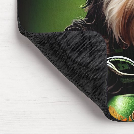 Havanese Dog Driving Bike St. Patrick's Day Mousepad (Ecke)