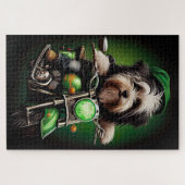 Havanese Dog Driving Bike St. Patrick's Day Puzzle (Horizontal)