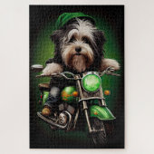 Havanese Dog Driving Bike St. Patrick's Day Puzzle (Vertikal)