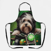 Havanese Dog Driving Bike St. Patrick's Day Schürze (Vorderseite)