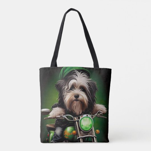Havanese Dog Driving Bike St. Patrick's Day Tasche (Rückseite)