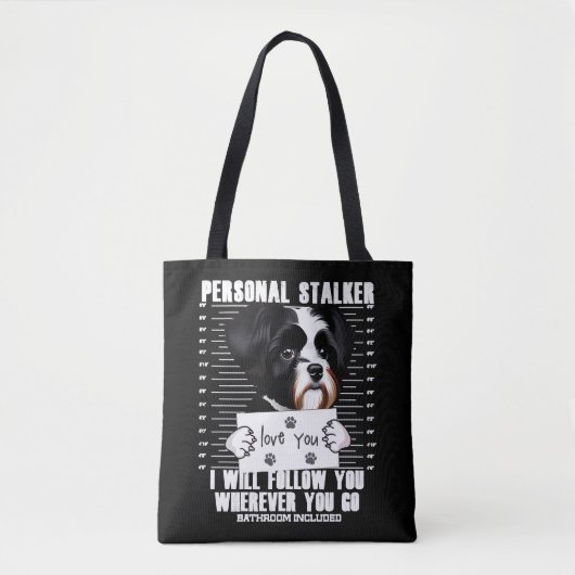 Havanese Dog Funny Stalker Cartoon Tasche (Vorderseite)