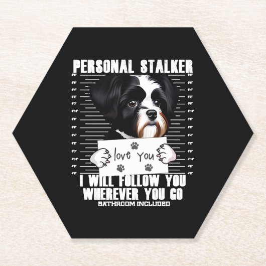 Havanese Dog Funny Stalker Cartoon Untersetzer (Vorderseite)