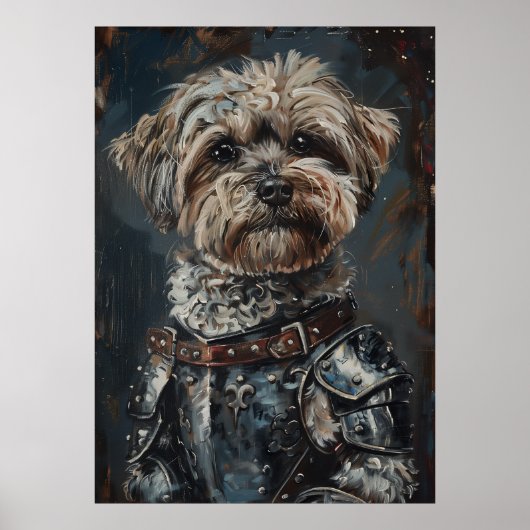 Havanese Dog In Armor Poster (Vorne)