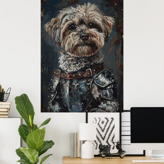 Havanese Dog In Armor Poster (Heimbüro)
