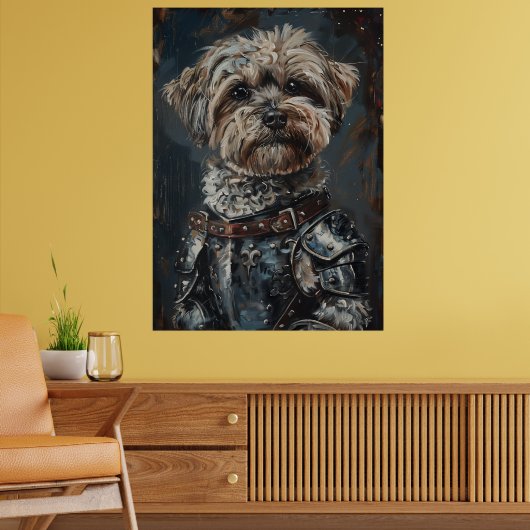 Havanese Dog In Armor Poster (Wohnzimmer 2)