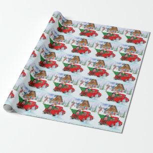 Havanese Dog in Christmas Delivery LKW Schnee Geschenkpapier