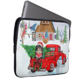 Havanese Dog in Christmas Delivery LKW Schnee Laptopschutzhülle (Vorne Rechts)