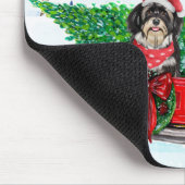 Havanese Dog in Christmas Delivery LKW Schnee Mousepad (Ecke)