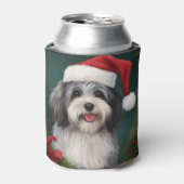 Havanese Dog in Schneeschweihnacht Dosenkühler (Kanne Vorderseite)