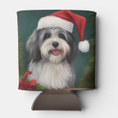 Havanese Dog in Schneeschweihnacht Dosenkühler (Rückseite)