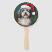 Havanese Dog in Schneeschweihnacht Fächer (Vorderseite)