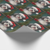 Havanese Dog in Schneeschweihnacht Geschenkpapier (Ecke)