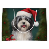 Havanese Dog in Schneeschweihnacht Große Geschenktüte (Vorderseite)