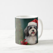 Havanese Dog in Schneeschweihnacht Kaffeetasse (VorderseiteRechts)