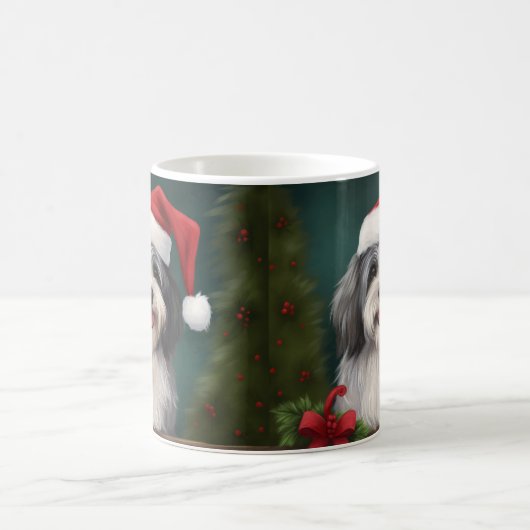 Havanese Dog in Schneeschweihnacht Kaffeetasse (Mittel)