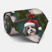 Havanese Dog in Schneeschweihnacht Krawatte (Gerollt)