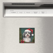 Havanese Dog in Schneeschweihnacht Magnet (In Situ (Geschirrspüler))