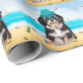 Havanese Dog on Beach Geschenkpapier (Rolleneckpunkt)