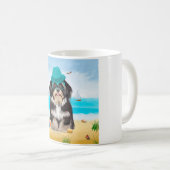 Havanese Dog on Beach Kaffeetasse (VorderseiteRechts)