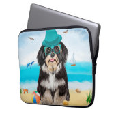 Havanese Dog on Beach Laptopschutzhülle (Vorderseite Links)