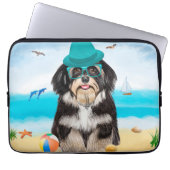 Havanese Dog on Beach Laptopschutzhülle (Vorderseite)