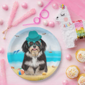 Havanese Dog on Beach Pappteller (Party)