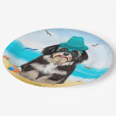 Havanese Dog on Beach Pappteller (Schrägansicht)