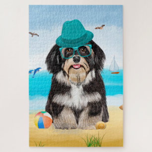 Havanese Dog on Beach Puzzle
