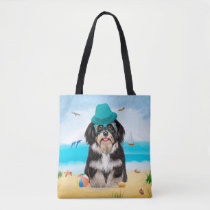 Havanese Dog on Beach Tasche