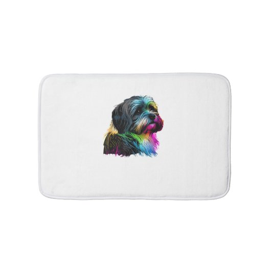 Havanese Dog Pop Art Design Havanese Badematte (Vorderseite)