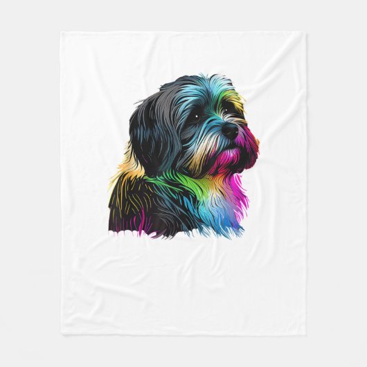 Havanese Dog Pop Art Design Havanese Fleecedecke (Vorderseite)