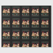 Havanese Dog Reindeer lights UGLY Christmas Pajama Geschenkpapier (Flach)